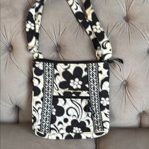 Vera Bradley Black and White Floral Crossbody Bag